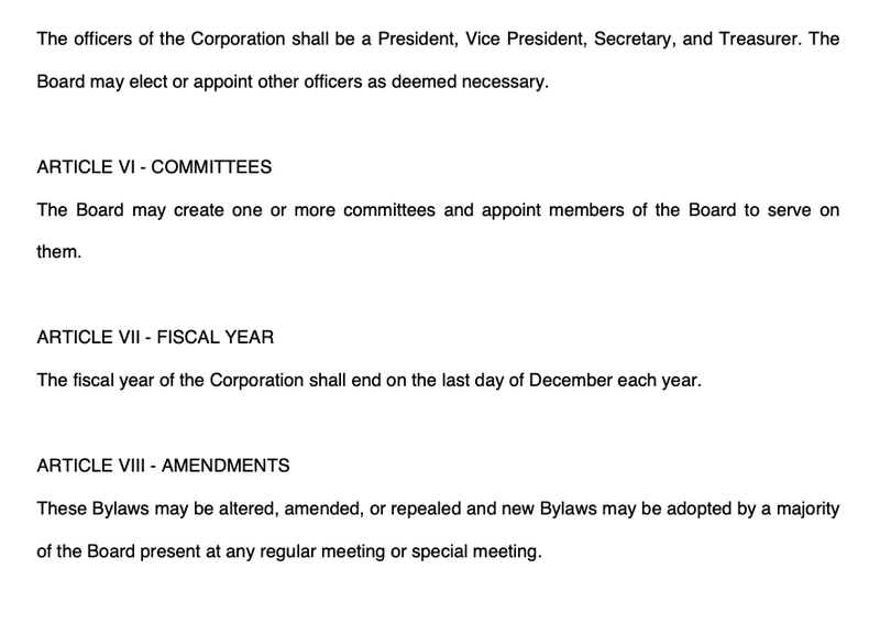 Bylaws of Spectrum Genius Inc., page 2.