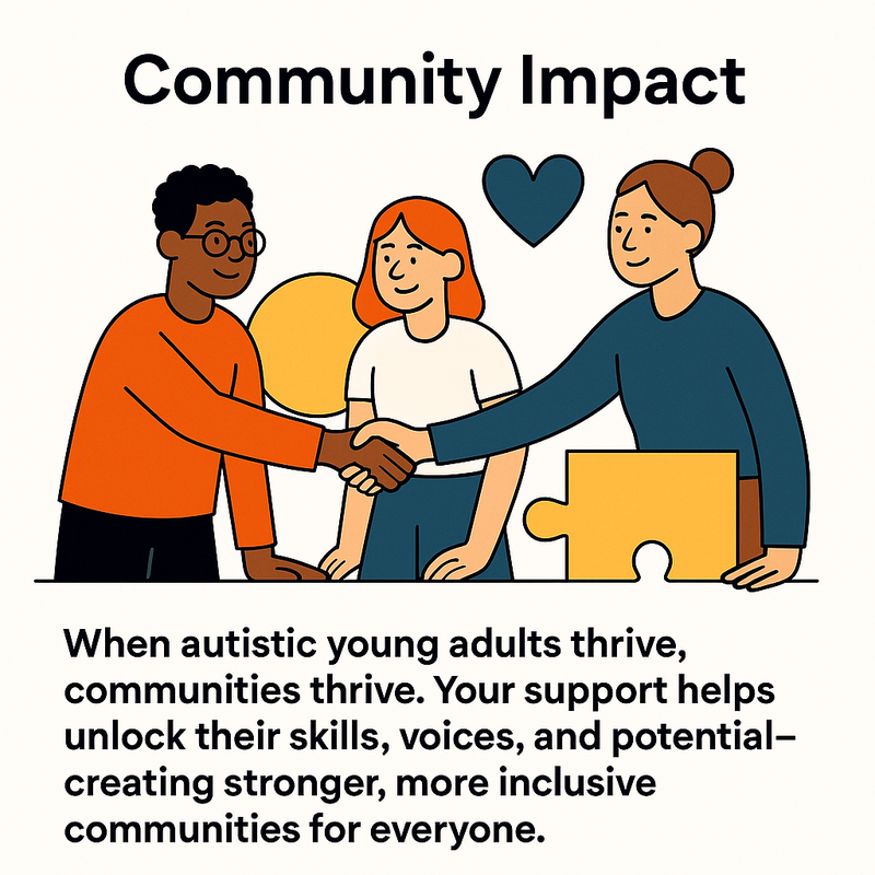 A participant and community partners joining hands to create inclusive opportunities.