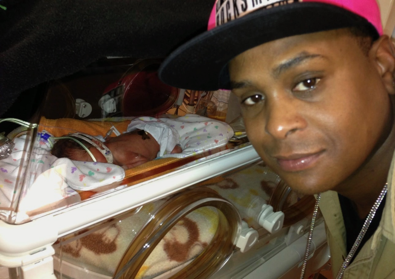 Founder beside DJ's incubator shortly after DJ was born.
